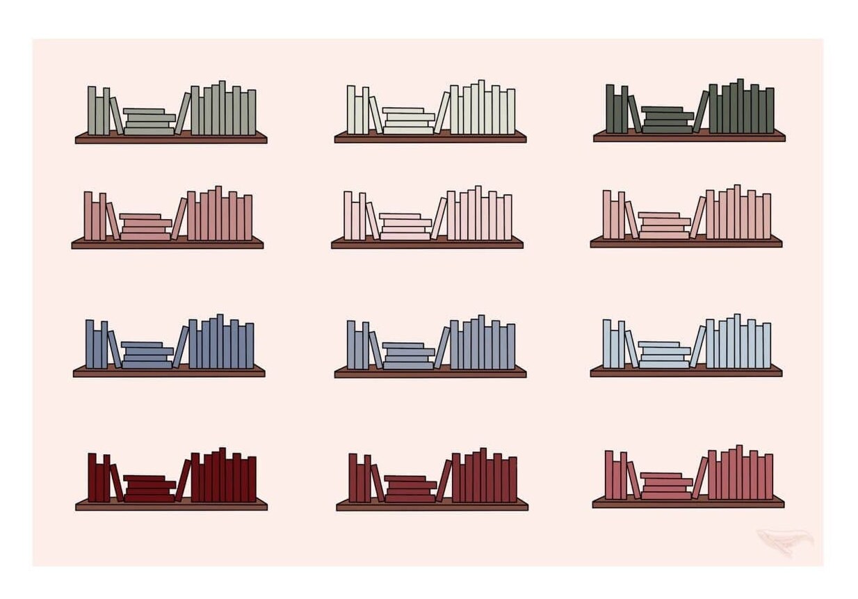 Doodle Book Shelf Book shelf Planner Stickers Book Etsy