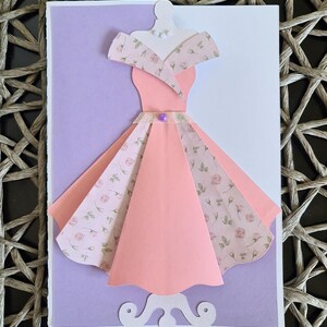Glückwunschkarte zum Geburtstag - handgeschöpftes Papier Prinzessinnenkleid für Mutter, Schwester, Freundin, Frau, perfekte Geschenkidee, süße Braut