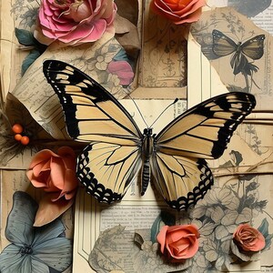 Schmetterlinge, Vintage Schmetterlinge, Junk Journal, Scrapbooking, digitale Kunst - sofort download