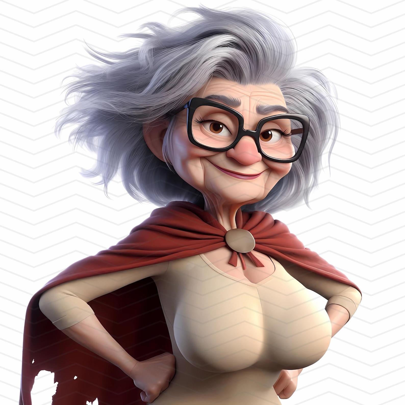 Superhero Grandma Clipart: Whimsical Older Women Designs (JPG, 300 DPI ...