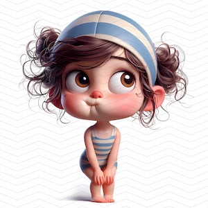 12 wunderliche Mädchen Clipart - Vintage Schwimmer Mädchen Clipart Bundle, digitaler Download 300 DPI Bilder 300 DPI für den persönlichen und kommerziellen Gebrauch