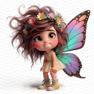 Schmetterling Fee Mädchen Clipart Bundle - 15 wunderliche geflügelte Mädchen JPGs | Persönliche und Kommerzielle Nutzung