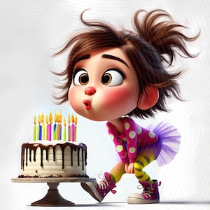 Paquete de imágenes prediseñadas extravagantes, imágenes prediseñadas de cumpleañera, descarga digital de alta resolución, arte de cumpleaños peculiar para artesanos, uso comercial