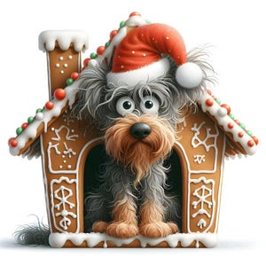 12 Christmas Dog Clipart - feestelijke vakantie digitale download 300 DPI voor persoonlijk en commercieel gebruik, Quiry Christmas Dog-illustraties