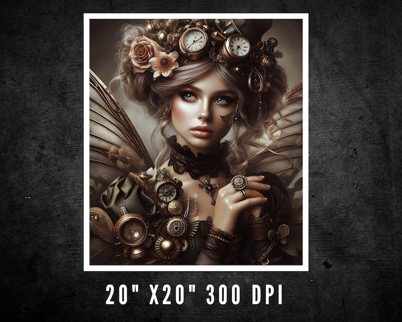 Steampunk Fairy Art Prints, Woman Portrait, 20x20 (digital Download) - Etsy