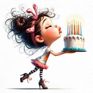 Clipart de gâteau d'anniversaire original, usage commercial, clipart de gâteau d'anniversaire original, JPG aquarelle haute résolution, fabrication de cartes, fantastique, fantaisiste, digi