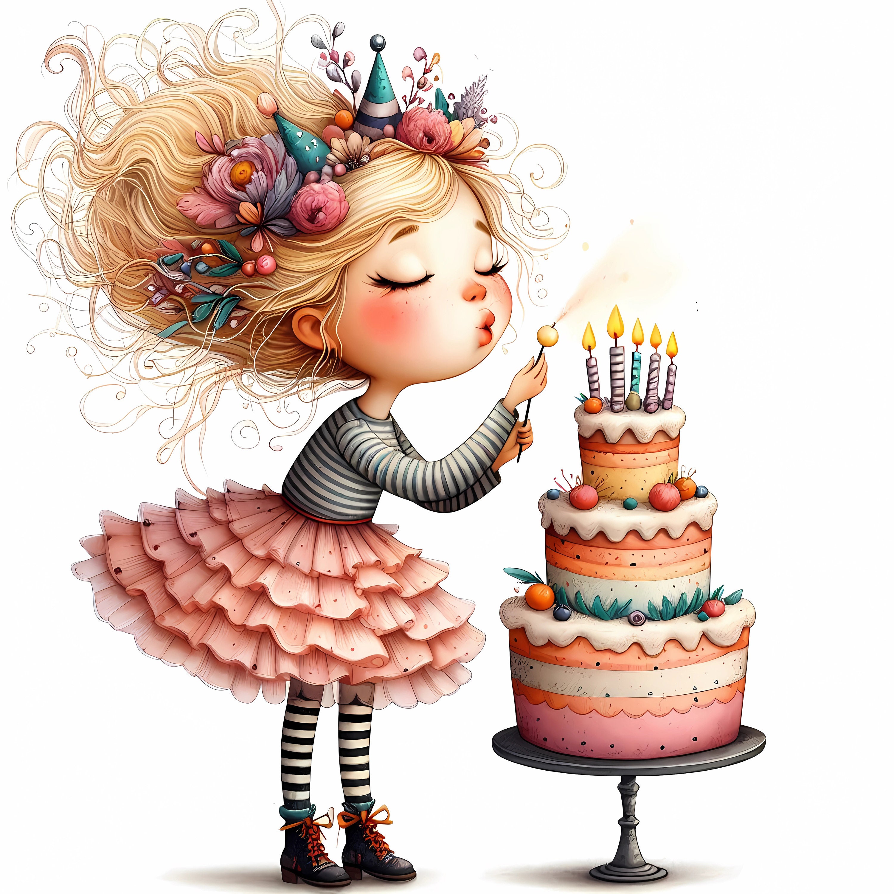 Geburtstagskind Clipart, kommerzielle Nutzung, süßes Geburtstagskind, 10x300 DPI JPGs, Sofort Download, wunderlicher Geburtstag, DIY Geburtstagskarte