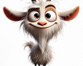 10 Quirky Goat Clipart JPGs, Funny Farm Animal Illustrations, Commercial Use