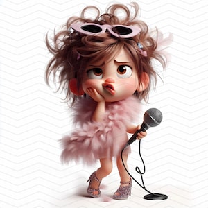 Pacchetto Clipart di Starlet di Hollywood - 12 JPG di Ragazze Cantanti Glamour / Diva Stravagante in Boa. Uso personale e commerciale