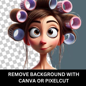 12 Quirky Women Clipart - Quirky Portraits of Women in Hair Rollers ...