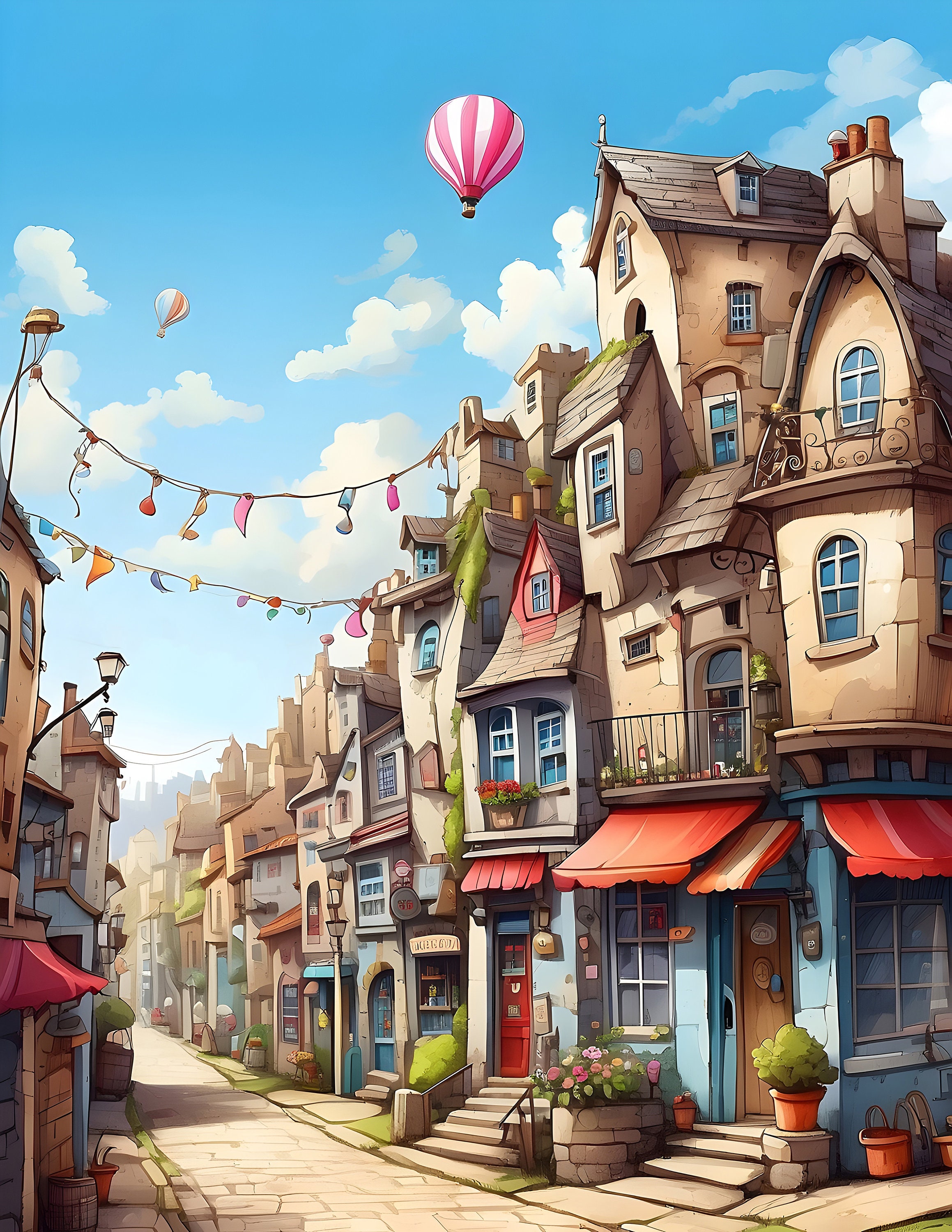 Whimsical Town Junk Journal Pages, Printable Cityscapes (digital ...
