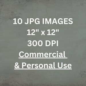 May include: A digital download of 10 JPG images, each measuring 12 inches by 12 inches at 300 DPI. The images are for both commercial and personal use.