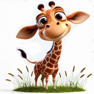 10 imágenes prediseñadas de jirafas extravagantes, animales de safari extravagantes, imágenes prediseñadas de animales extravagantes, archivos JPG de alta resolución, creación de tarjetas, álbumes de recortes, uso comercial