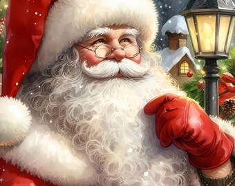 Vintage Santa Clipart Bundle, High Res JPG Images (Digital Download)