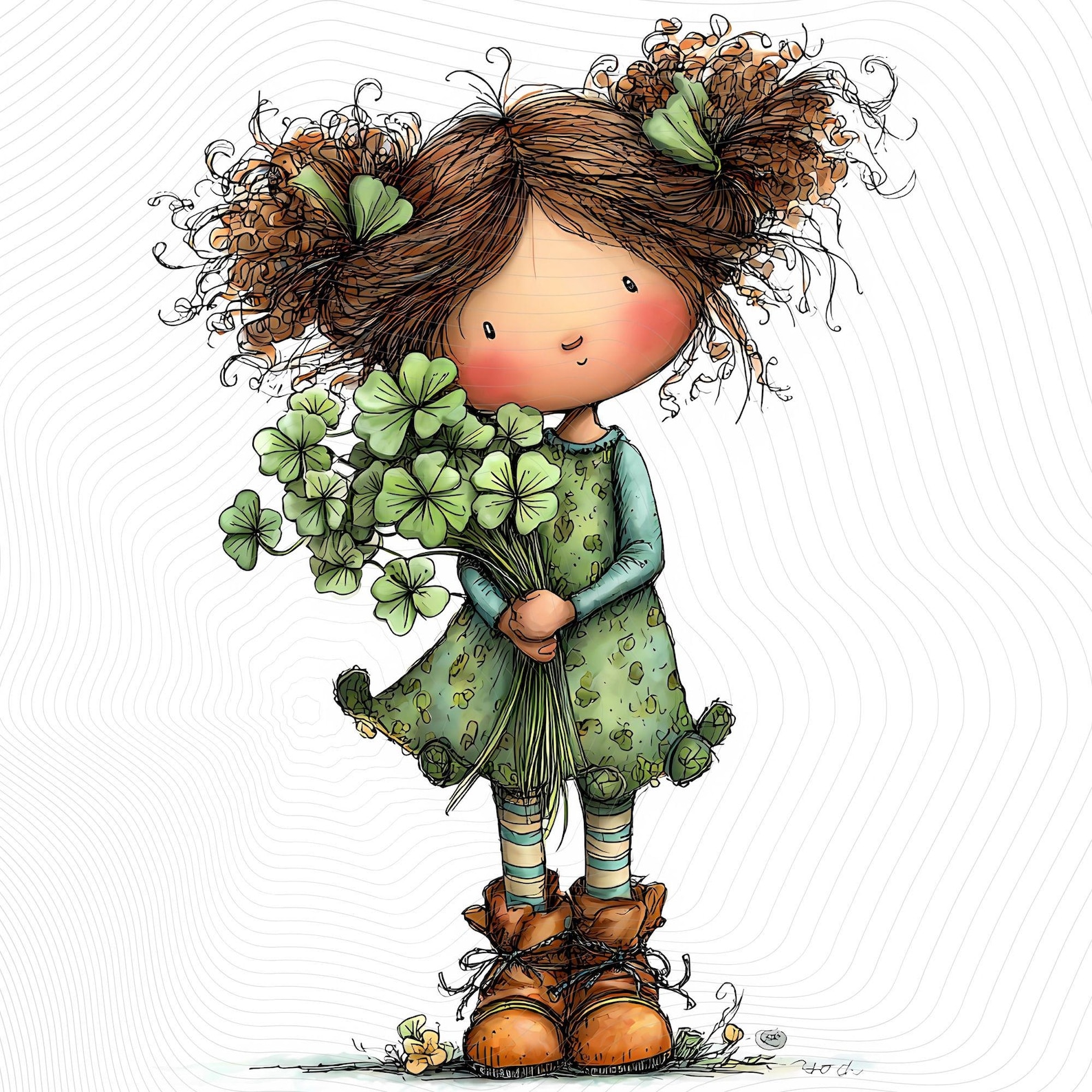 Whimsy Patrick St. Patrick's Day Shamrock Clipart Bundle, Whimsical Watercolor ...