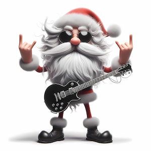 Paquete de imágenes prediseñadas navideñas extravagantes, gráficos divertidos de Papá Noel: diseños festivos extravagantes, descarga digital, uso comercial