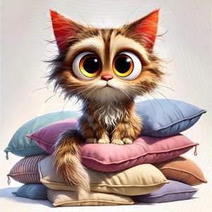 Schrulliges Katzen-Clipart-Paket, süße Tiere, wunderliche Katze, 15 schrullige Katzenbilder, JPG-Illustration, 300 DPI, kommerzielle Nutzung