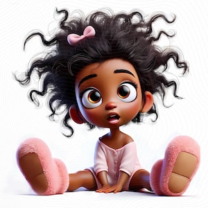 15 stravaganti clipart di ragazze afroamericane - Ragazze che indossano camicie da notte Immagini JPG 300 DPI, uso personale e commerciale