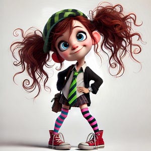 12 wunderliche Ivy League Mädchen Clipart - Akademische Themen JPG Bilder 300 DPI für den persönlichen und kommerziellen Gebrauch
