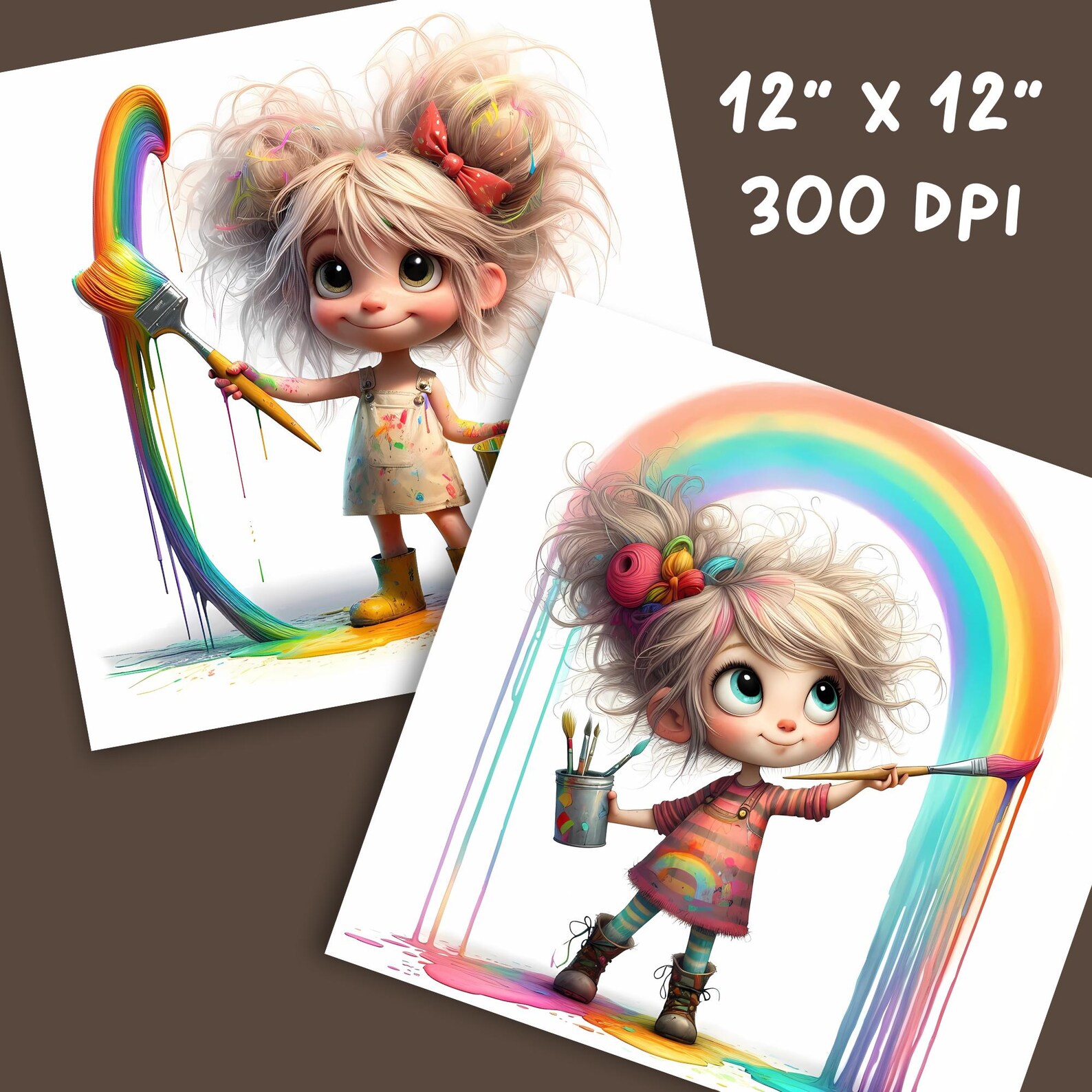 12 Quirky Girl Clipart, Commercial Use, Cute Whimsical Girl, 300 DPI ...