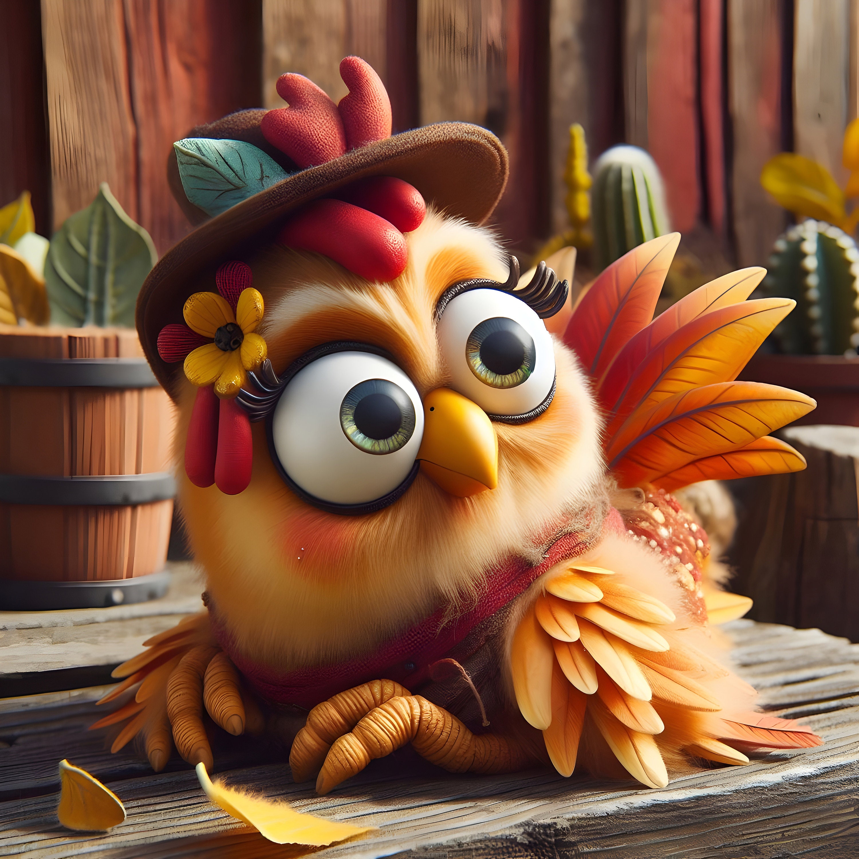 24 Funny, Cute, Chicken Portraits, Mixed Media, Digital Art, Instant ...