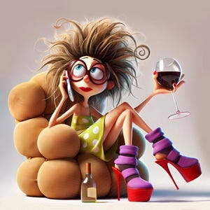 10 eigenzinnige vrouwen clipart - vrouwen drinken wijn JPG-afbeeldingen 300 DPI op witte achtergrond, persoonlijk en commercieel gebruik