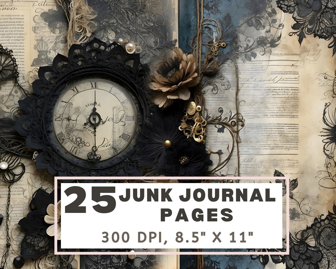 Vintage Lace Junk Journal Pages, 25 Printable Collage Sheets (digital ...