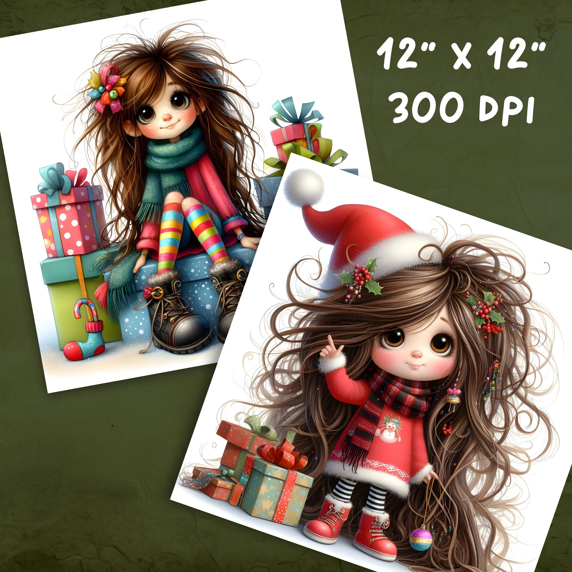 10 Quirky Girl Clipart, Commercial Use, Cute Whimsical Girl, 300 DPI ...