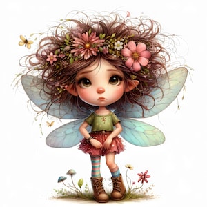 15 Quirky Fairy Clipart, Commercial Use, Cute Whimsical Fairy, 300 DPI JPGs, Instant Download, DIY Journal, Fairy Clipart