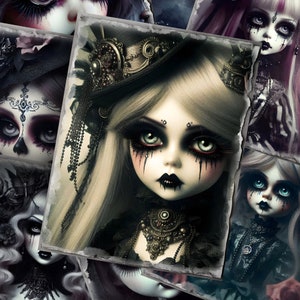 Gothic Dolls| Gothic Girls Junk Journal | Gothic Junk Journal Pages | Personal/Commercial | Gothic Junk Journal Supplies |  Ephemera