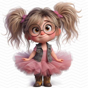 Whimsical Tutu & Cowboy Boots Girls Clipart – 10 Quirky JPG Illustrations on White Background, 300 DPI for Personal and Commercial Use
