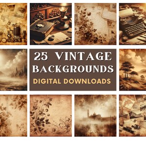 Vintage Backdrop, Vintage Distressed scene backgrounds, Printable Journaling, Scrapbooking Rustic Digital Backdrops Instant Download