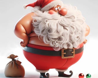 Bundle de cliparts Noël original, graphiques drôles de père Noël - dessins fantaisistes des fêtes, téléchargement numérique, usage Commercial