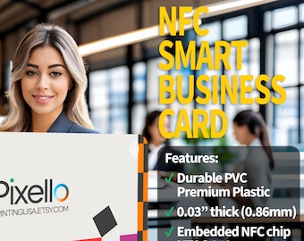 NFC Business Cards - Custom Made - High Quality Durable Plastic - Digital Business Card - NFC Cards - Contactless Business Cards