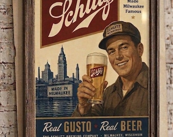 1977 Schlitz Beer Blue Globe Bar Sign. - Etsy