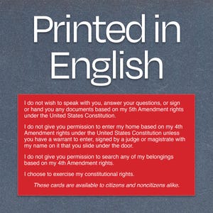 Immigration ICE Know Your Rights Red Cards / Tarjetas Rojas - Etsy