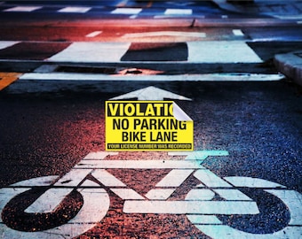 Violation No Parking Bike Lane Bikes Only Sticker