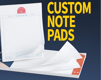 250 Custom Note Pads Business Logo Personalize // paper, office, brand, gift idea, promotional item, unique custom print notes, memo pad