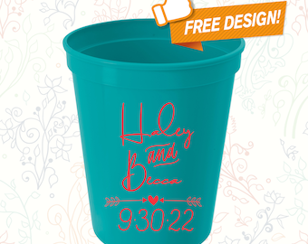 Personalized Stadium Cups, Wedding Cups, Plastic Cups, Stadium Cups, Personalized Cups, Wedding Favor Cups, Personalized Plastic Cups