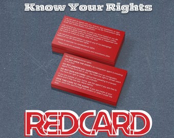 Immigration ICE Know Your Rights Red Cards / Tarjetas Rojas
