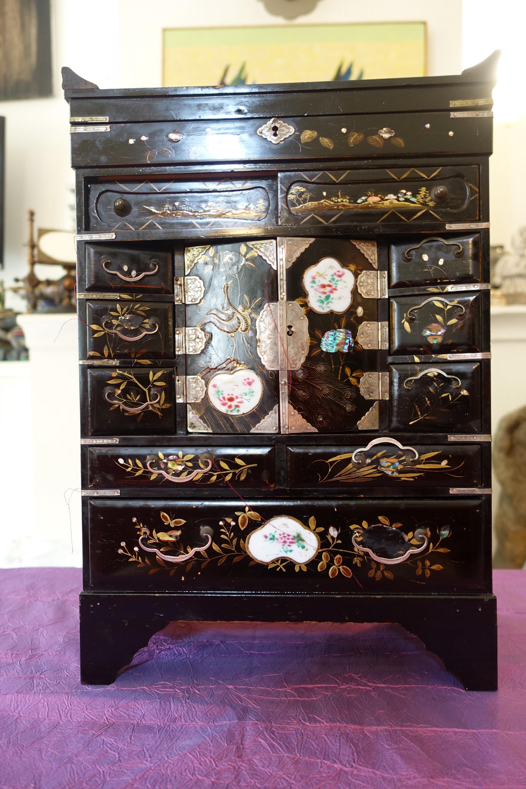 Meiji Period Japanese Kodansu Cabinet With Porcelain - Etsy