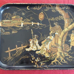 plateau à servir xix japonisant carton bouilli Napoleon III