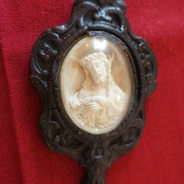 cadre sous verre Napoleon III Jesus Christ jesus antic frame