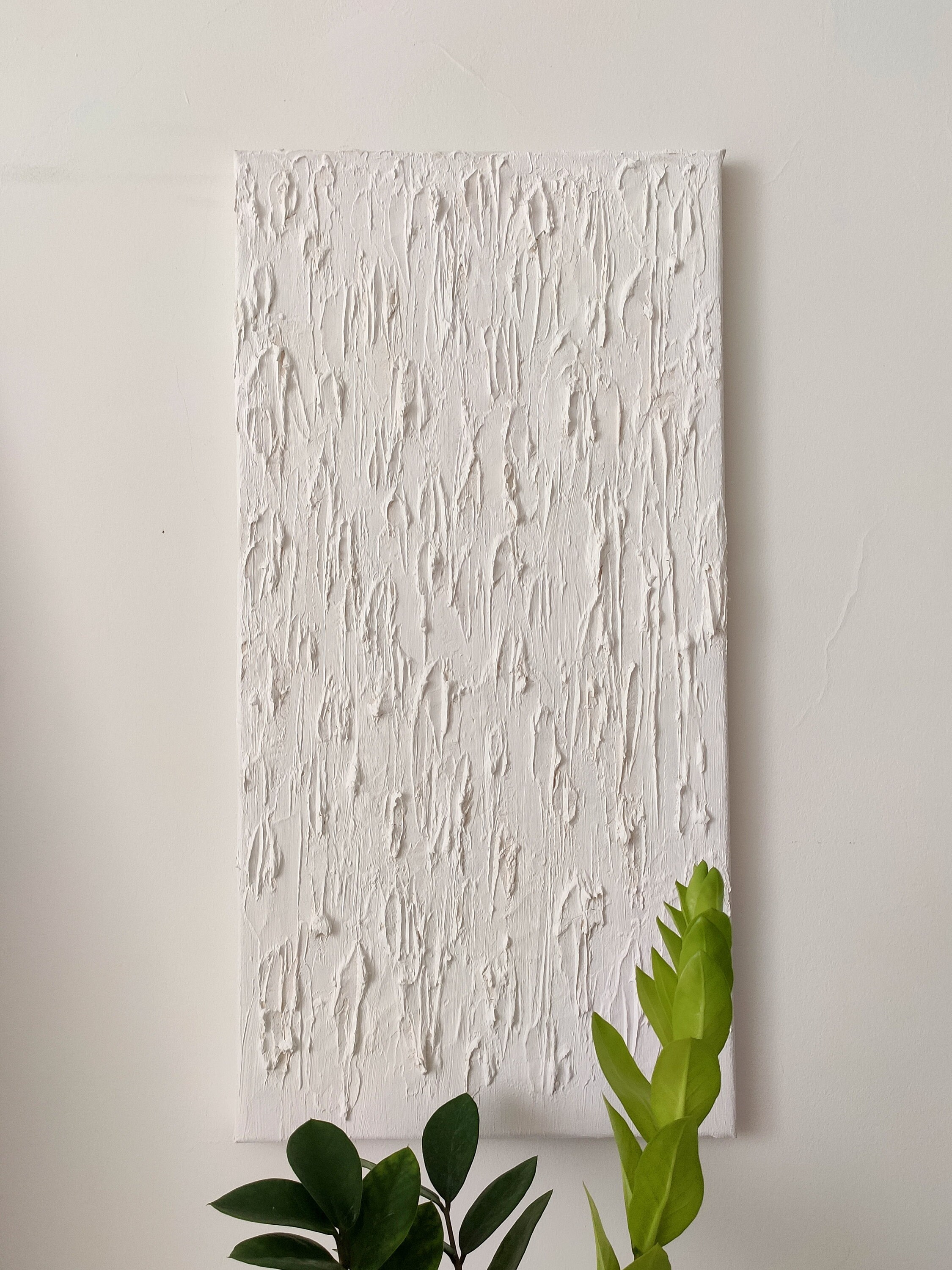 Falling Apart Abstract White Textured Wall Art 12x24 Etsy UK