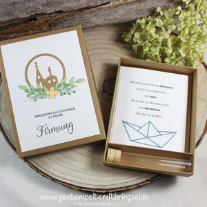 Confirmation gift box, test tube gift, wish fulfiller, greeting card, cash gift, gift box with test tube