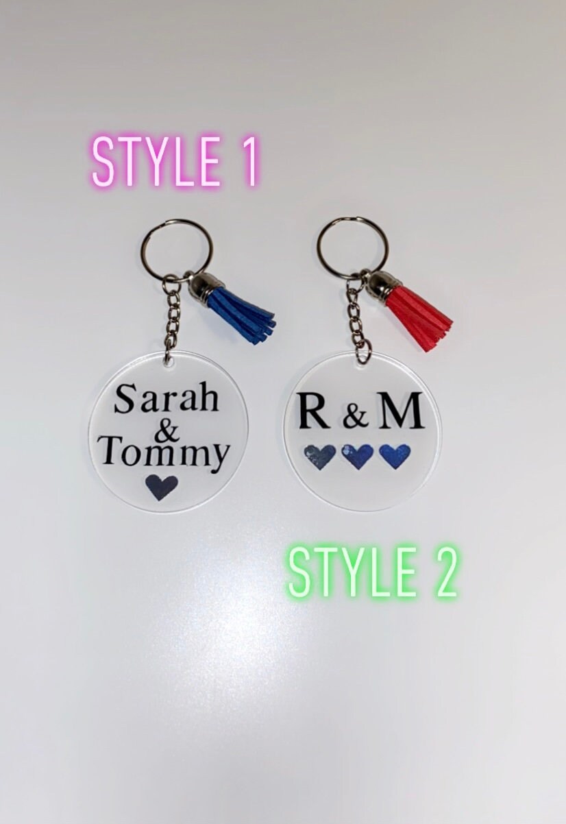 Personalised Couple Keychain Girlfriend Keychain Boyfriend Keychain