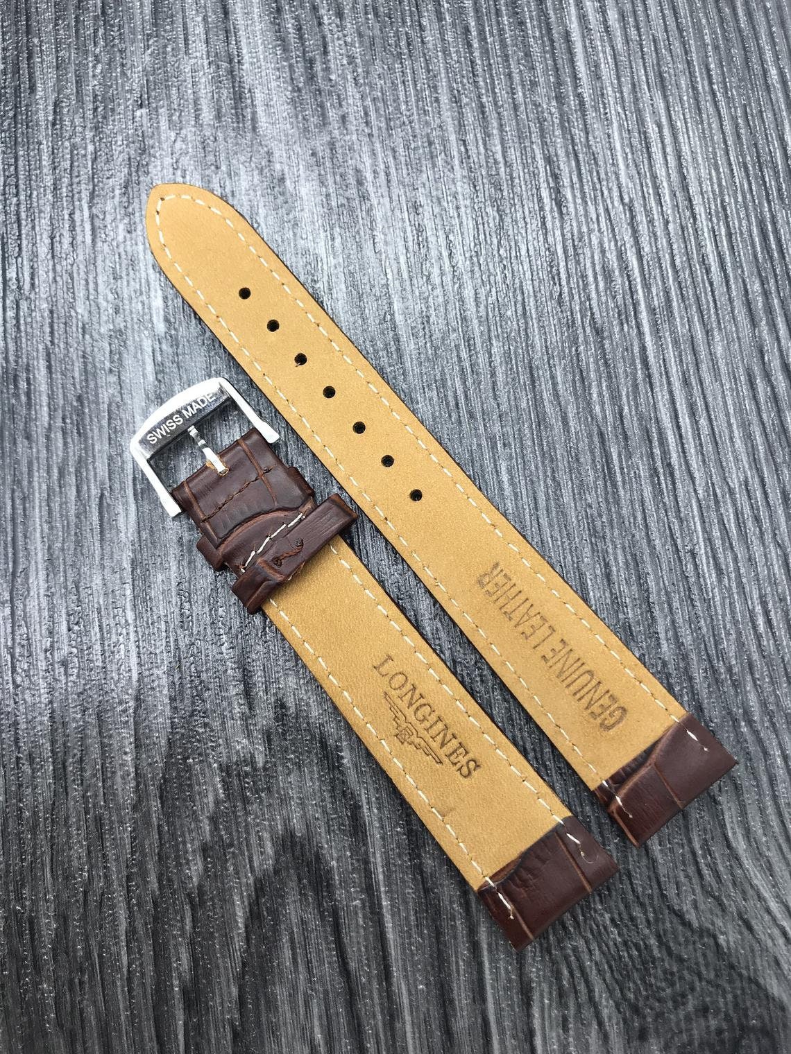 New Longines 18mm/20mm Genuine Leather Strap With Silver B Etsy