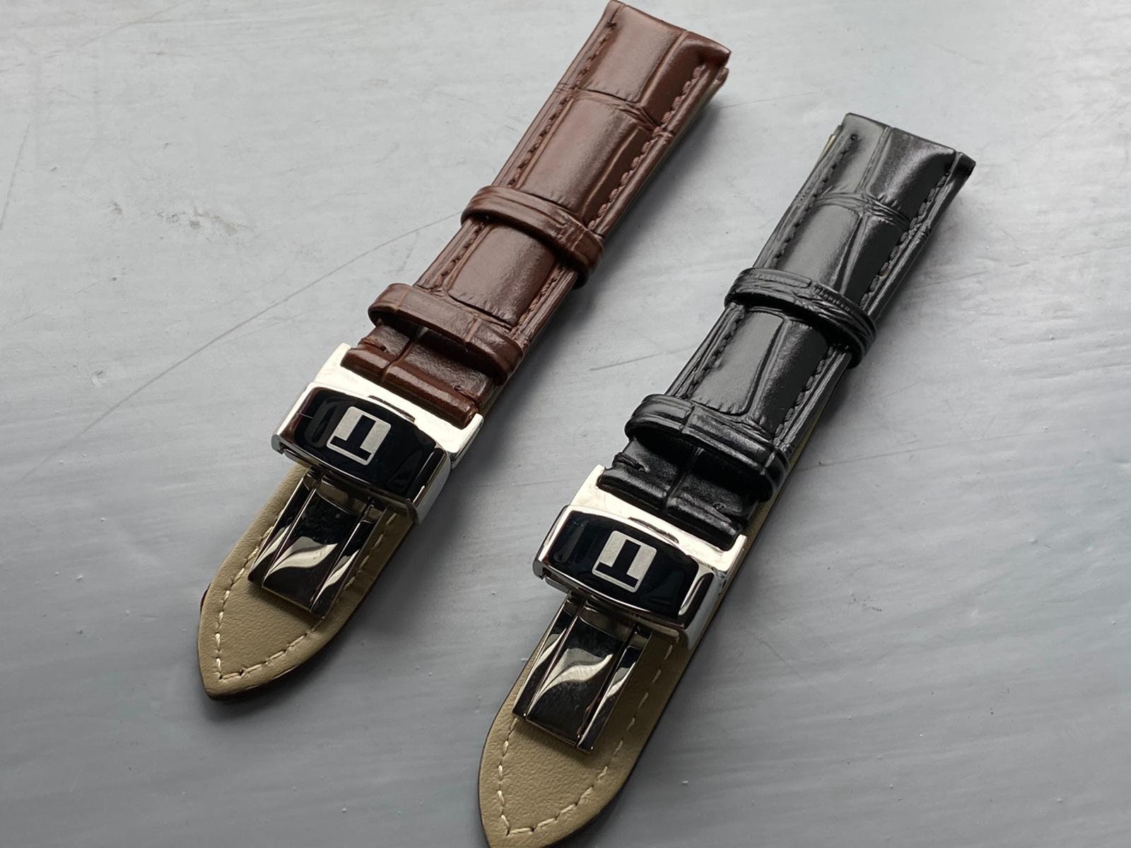 TISSOT 18mm/20mm Black/brown Genuine Leather Watch Strap | Etsy