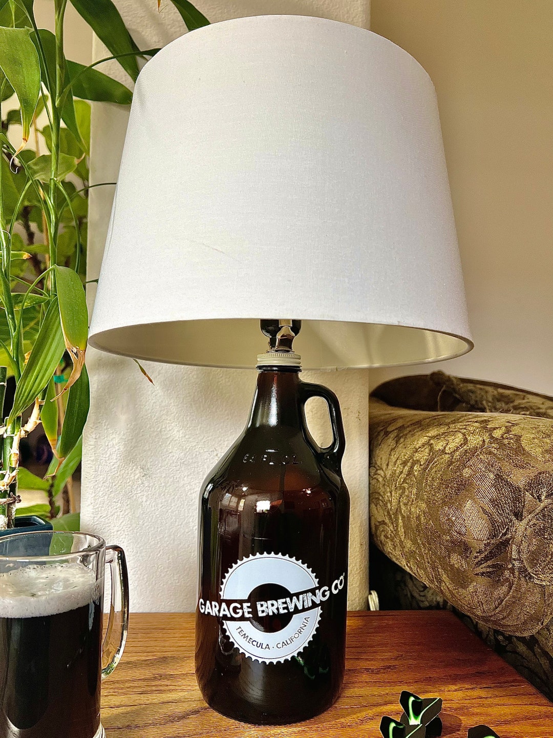 Beer Growler Bottle Lamp Etsy