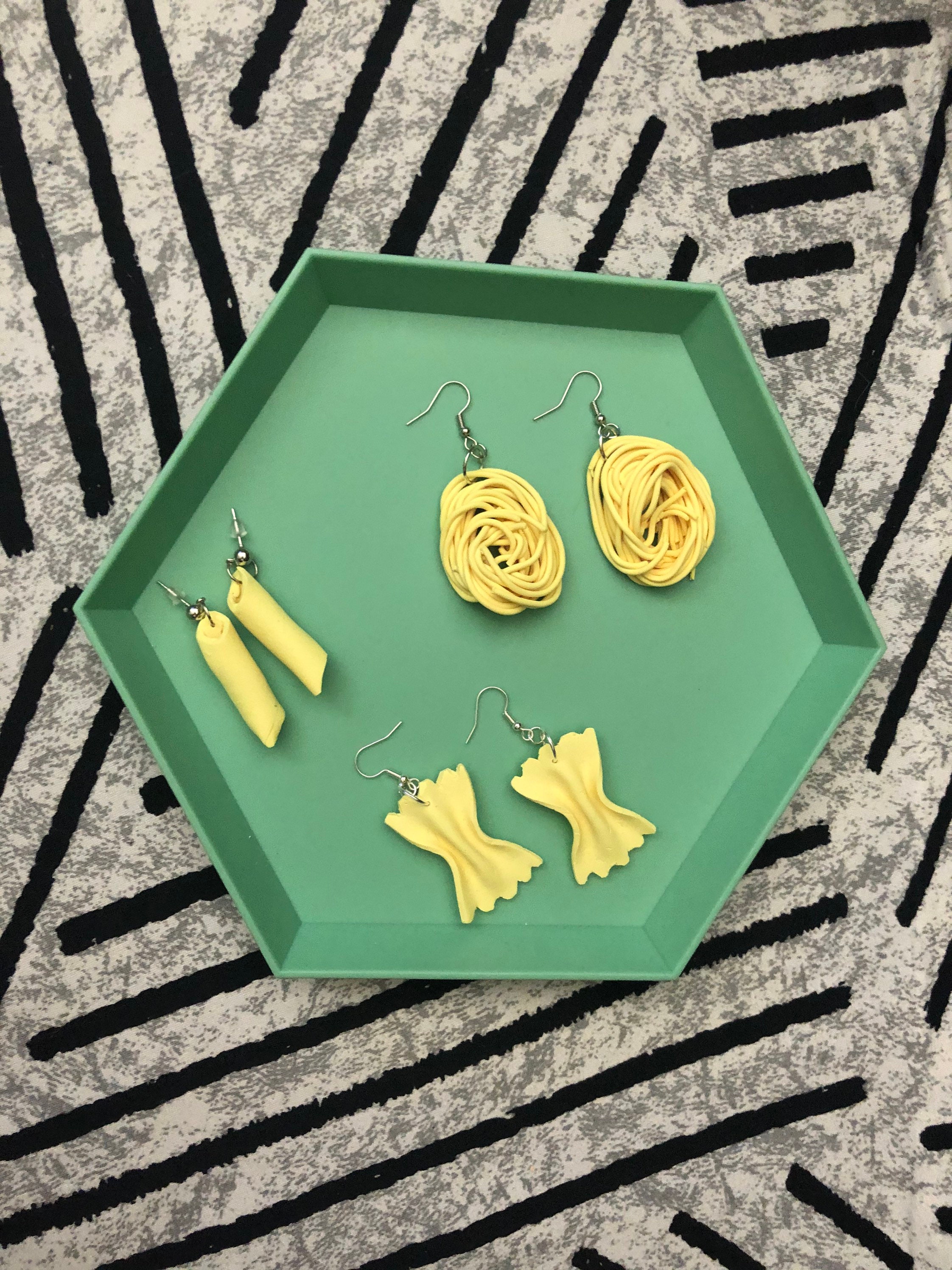 Pasta Earrings. Spaghetti Jewelry. Bowtie Pasta Earrings. Etsy